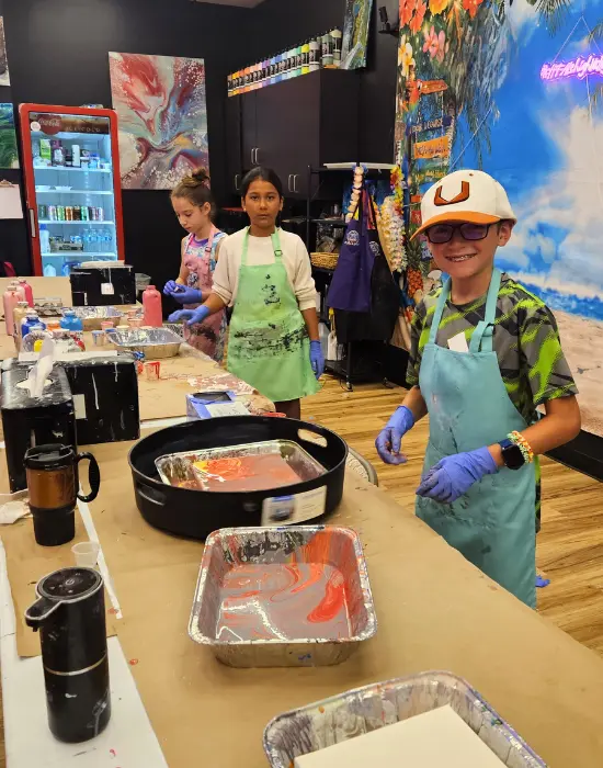 Hands-on art experience where visitors create custom resin projects