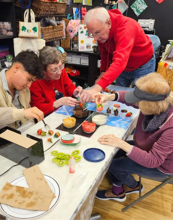 Participants enjoying a creative art night at Hangout for Art studio