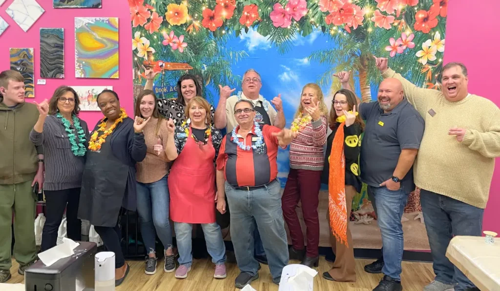 Creative studio space where guests make art projects in Allentown