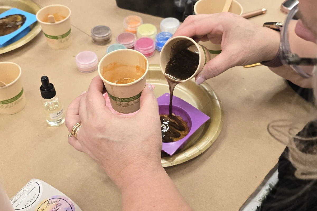 Handmade soap bars and soap making workshop at Hangout for Art in Allentown PA